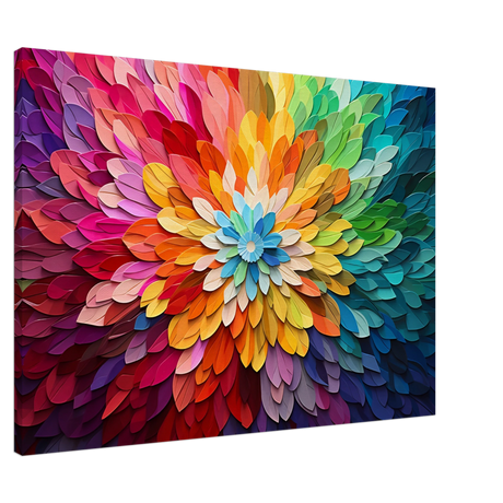 Chromatic Bloom | Contemporary Abstract Floral Composition | 70 x 100 CM - Canvas - 