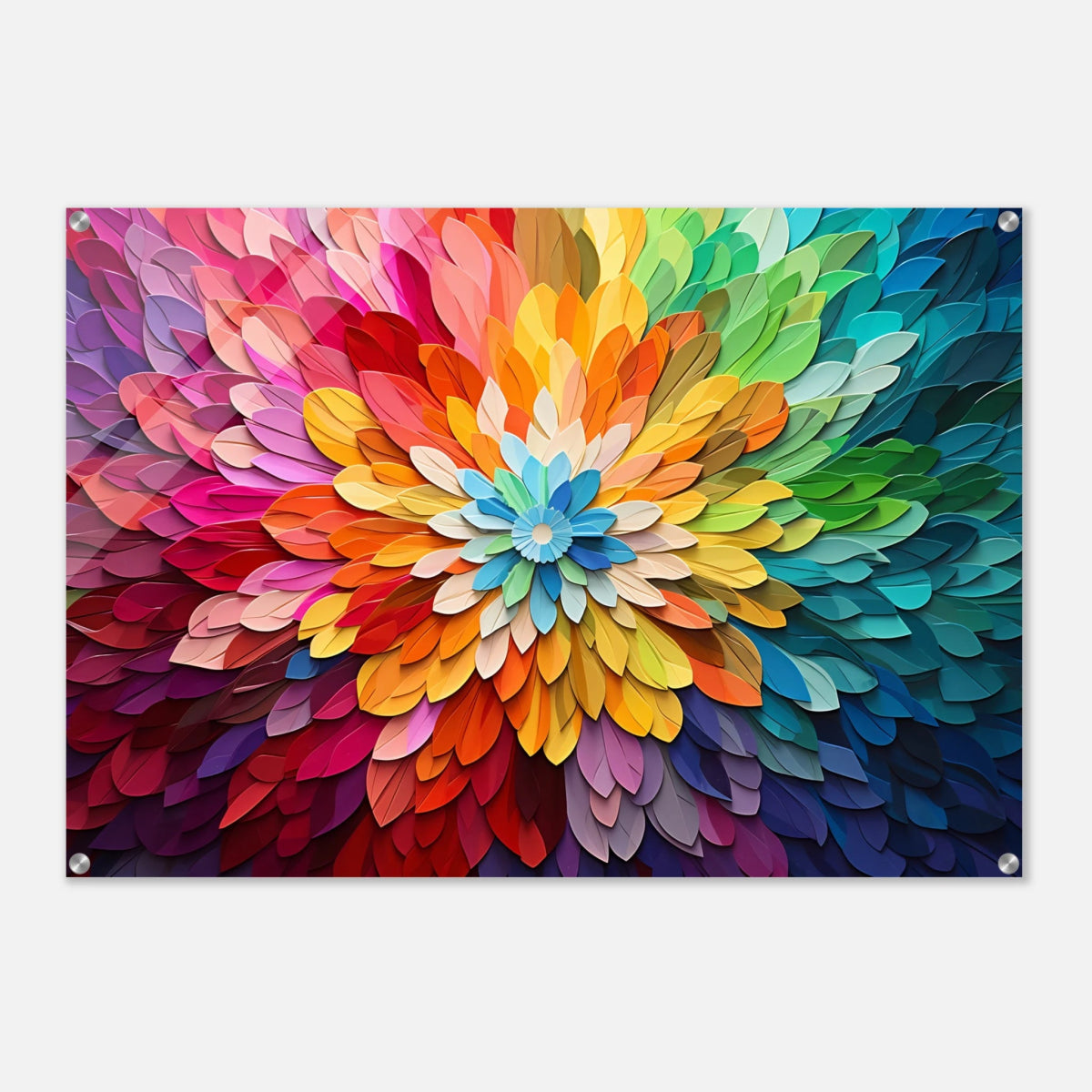 Chromatic Bloom | Contemporary Abstract Floral Composition | 70 x 100 CM - Acrylic Print - 
