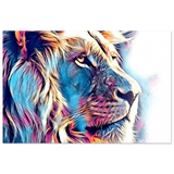 Chromatic King – Vibrant Abstract Lion Wall Art Print - Fine Art Poster - 40x60 cm / 16x24″ - 