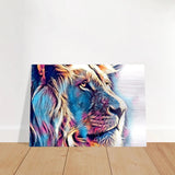 Chromatic King – Vibrant Abstract Lion Wall Art Print - Brushed Aluminum Print - 70x100 cm / 28x40″ - 