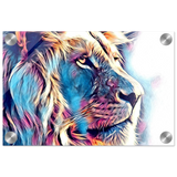 Chromatic King – Vibrant Abstract Lion Wall Art Print - Acrylic Print - 20x30 cm / 8x12″ - 