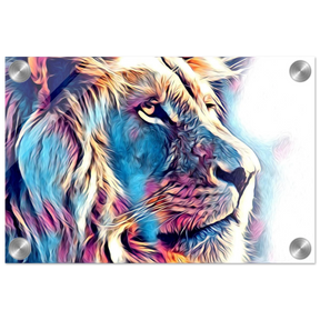 Chromatic King – Vibrant Abstract Lion Wall Art Print - Acrylic Print - 20x30 cm / 8x12″ - 