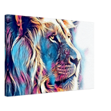 Chromatic King – Vibrant Abstract Lion Wall Art Print - Canvas - 40x60 cm / 16x24″ - 