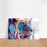 Chromatic King – Vibrant Abstract Lion Wall Art Print - Brushed Aluminum Print - 40x60 cm / 16x24″ - 