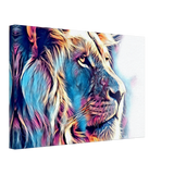 Chromatic King – Vibrant Abstract Lion Wall Art Print - Canvas - 30x45 cm / 12x18″ - 
