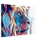 Chromatic King – Vibrant Abstract Lion Wall Art Print - Canvas - 70x100 cm / 28x40″ - 