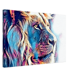 Chromatic King – Vibrant Abstract Lion Wall Art Print - Canvas - 50x75 cm / 20x30″ - 