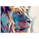 Chromatic King – Vibrant Abstract Lion Wall Art Print - Wood Prints - 70x100 cm / 28x40″ - 