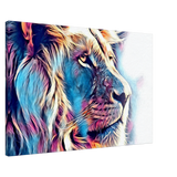 Chromatic King – Vibrant Abstract Lion Wall Art Print - Canvas - 60x90 cm / 24x36″ - 
