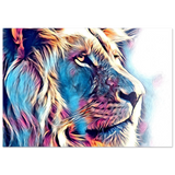 Chromatic King – Vibrant Abstract Lion Wall Art Print - Fine Art Poster - 70x100 cm / 28x40″ - 