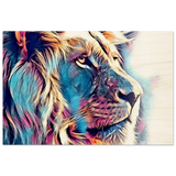 Chromatic King – Vibrant Abstract Lion Wall Art Print - Wood Prints - 60x90 cm / 24x36″ - 