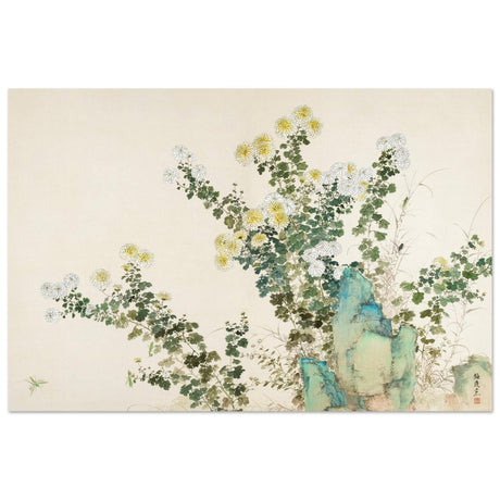 Chrysanthemum Serenity | Traditional Chinese Botanical wall art print - Aluminum Print - 40x60 cm / 16x24″ - 