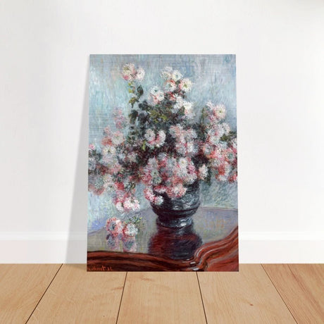 Chrysanthemums by Claude Monet - Brushed Aluminum Print - 70x100 cm / 28x40″ - 