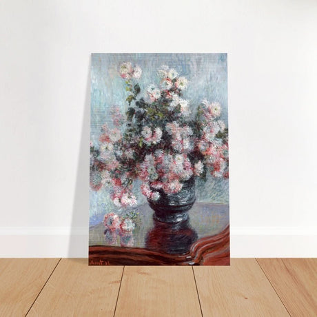Chrysanthemums by Claude Monet - Brushed Aluminum Print - 40x60 cm / 16x24″ - 