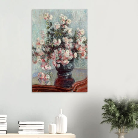 Chrysanthemums by Claude Monet - Wood Prints - 60x90 cm / 24x36″ - 10 mm