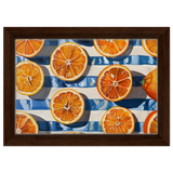 “Citrus Splash” | Wall Art Print - Framed Canvas - 20x30 cm / 8x12″ - Dark wood frame