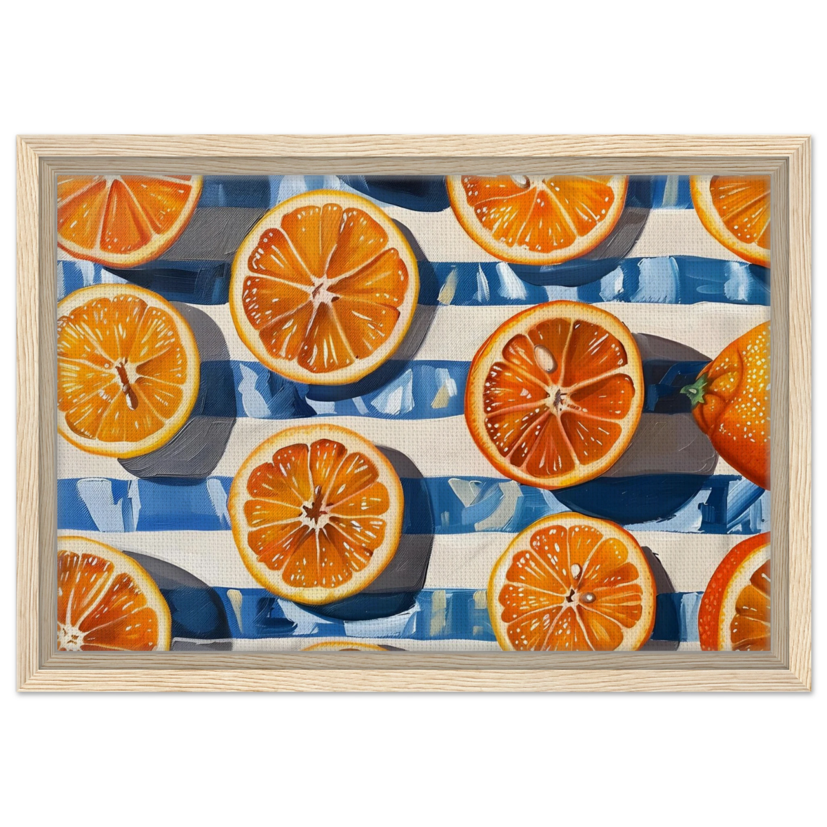 “Citrus Splash” | Wall Art Print - Framed Canvas - 30x45 cm / 12x18″ - Wood frame
