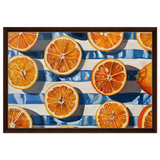 “Citrus Splash” | Wall Art Print - Framed Canvas - 50x75 cm / 20x30″ - Dark wood frame