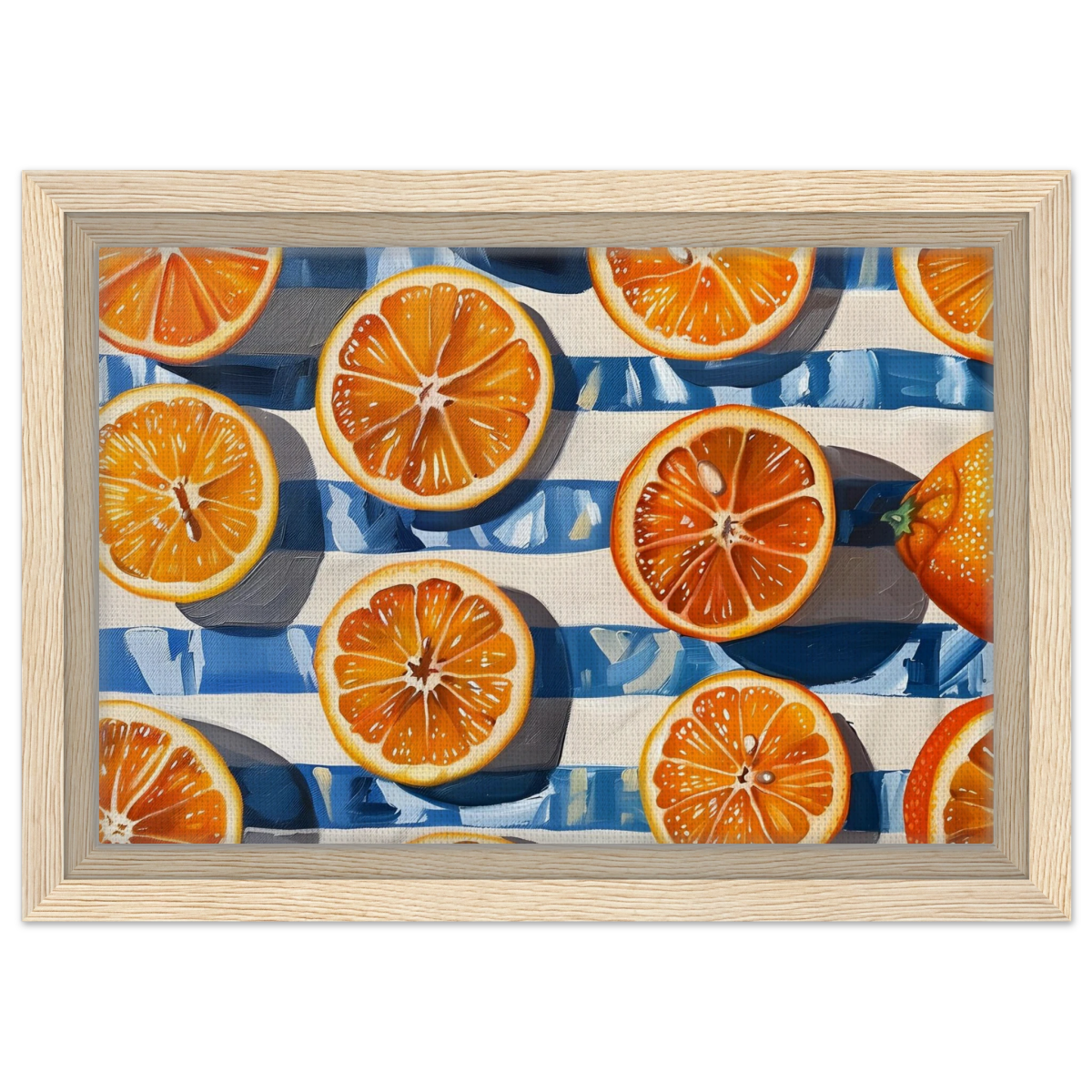 “Citrus Splash” | Wall Art Print - Framed Canvas - 20x30 cm / 8x12″ - Wood frame