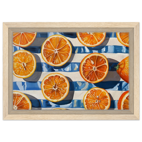 “Citrus Splash” | Wall Art Print - Framed Canvas - 20x30 cm / 8x12″ - Wood frame