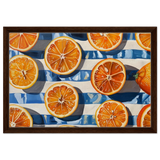 “Citrus Splash” | Wall Art Print - Framed Canvas - 40x60 cm / 16x24″ - Dark wood frame
