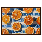 “Citrus Splash” | Wall Art Print - Framed Canvas - 60x90 cm / 24x36″ - Dark wood frame