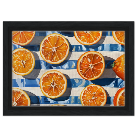 “Citrus Splash” | Wall Art Print - Framed Canvas - 20x30 cm / 8x12″ - Black frame