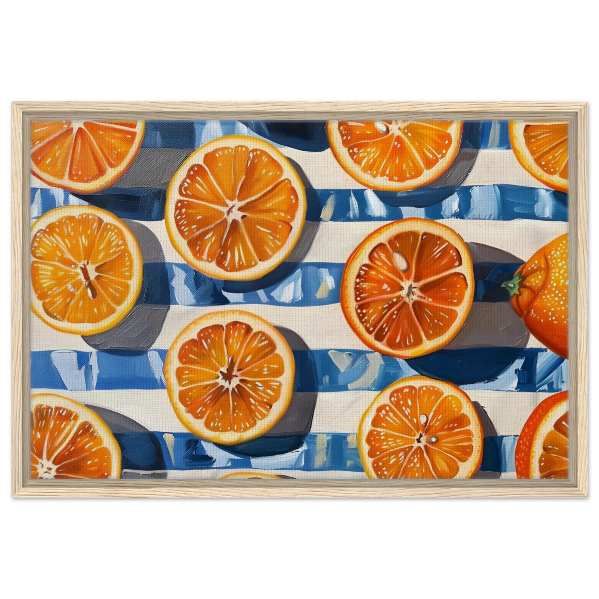 “Citrus Splash” | Wall Art Print - Framed Canvas - 50x75 cm / 20x30″ - Wood frame