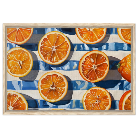 “Citrus Splash” | Wall Art Print - Framed Canvas - 50x75 cm / 20x30″ - Wood frame