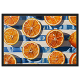 “Citrus Splash” | Wall Art Print - Framed Canvas - 60x90 cm / 24x36″ - Black frame