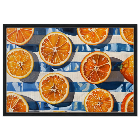 “Citrus Splash” | Wall Art Print - Framed Canvas - 60x90 cm / 24x36″ - Black frame