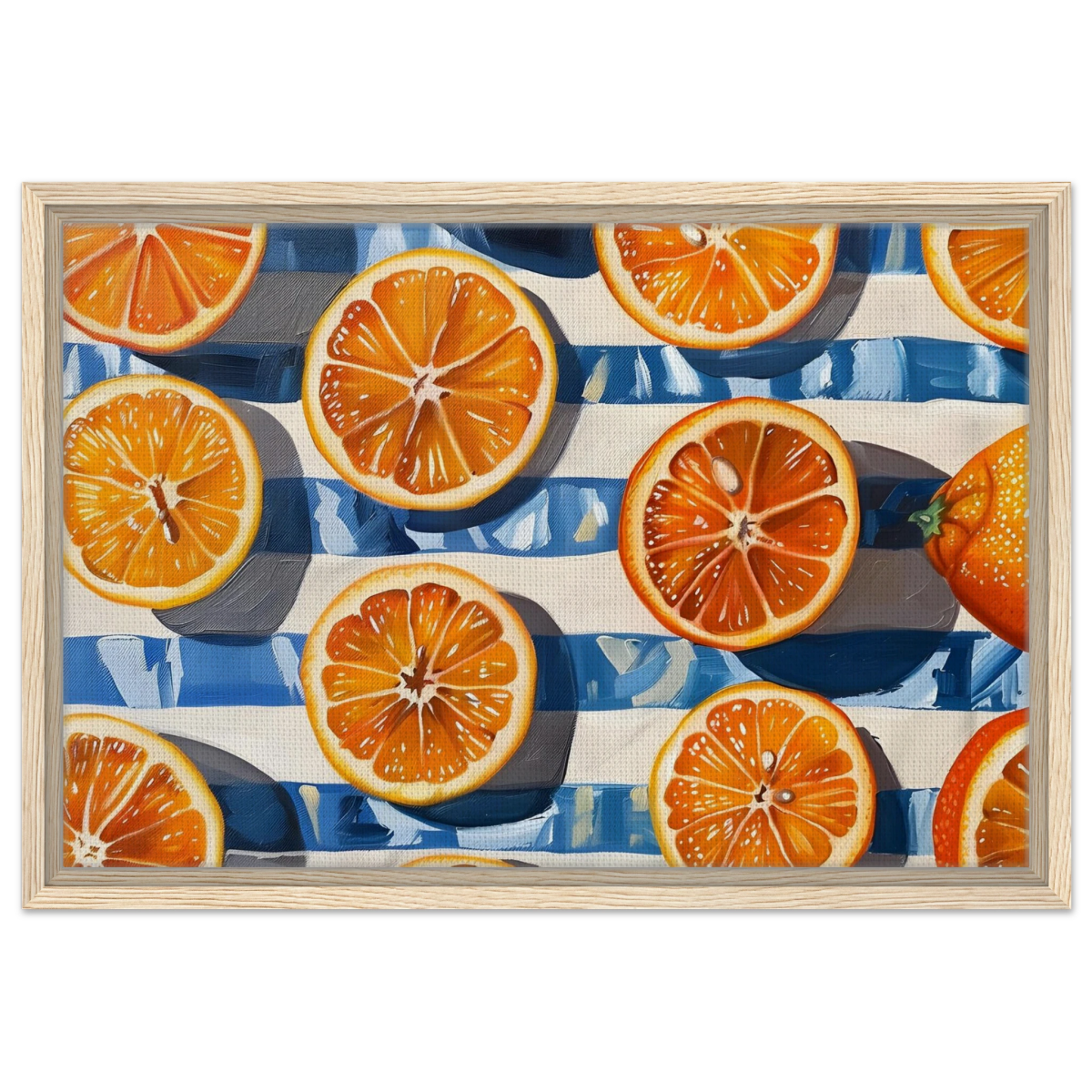 “Citrus Splash” | Wall Art Print - Framed Canvas - 40x60 cm / 16x24″ - Wood frame