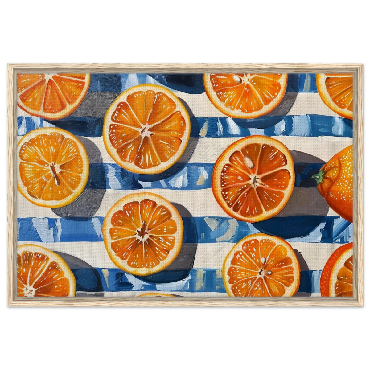“Citrus Splash” | Wall Art Print - Framed Canvas - 60x90 cm / 24x36″ - Wood frame