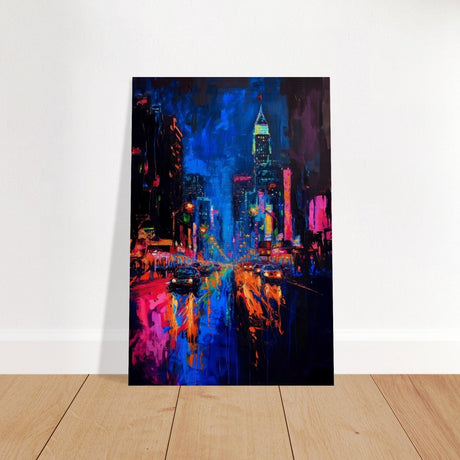 City Lights Symphony | Abstract Cityscape Art - Brushed Aluminum Print - 30x45 cm / 12x18″ - 