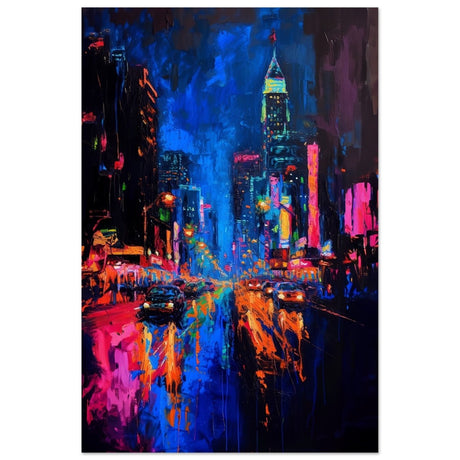 City Lights Symphony | Abstract Cityscape Art - Aluminum Print - 30x45 cm / 12x18″ - 