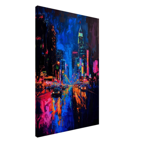 City Lights Symphony | Abstract Cityscape Art - Canvas - 30x45 cm / 12x18″ - 