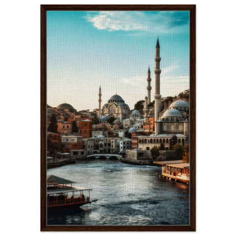 City of Minarets | Timeless Istanbul - Framed Canvas - 60x90 cm / 24x36″ - Dark wood frame