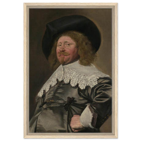 Claes Duyst van Voorhout – Portrait by Frans Hals (c.1638) Wall Art Print - Framed Canvas - 40x60 cm / 16x24″ - Wood frame