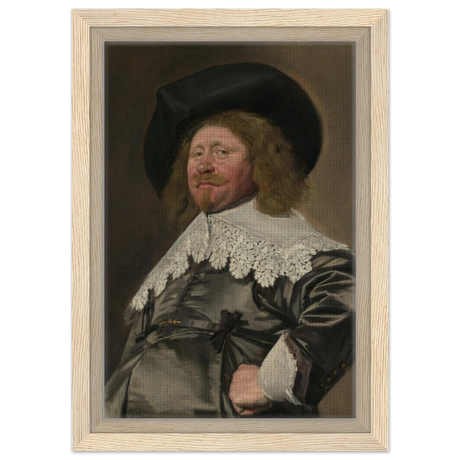 Claes Duyst van Voorhout – Portrait by Frans Hals (c.1638) Wall Art Print - Framed Canvas - 20x30 cm / 8x12″ - Wood frame