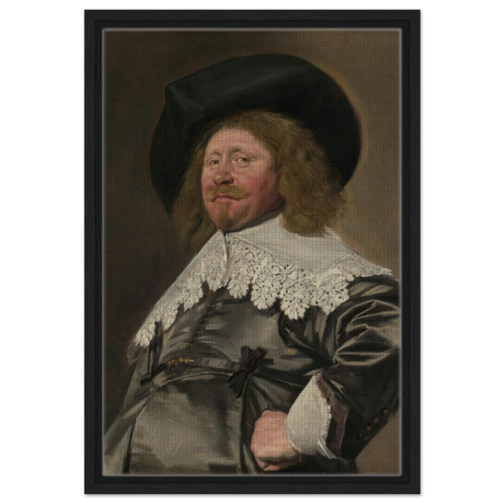 Claes Duyst van Voorhout – Portrait by Frans Hals (c.1638) Wall Art Print - Framed Canvas - 40x60 cm / 16x24″ - Black frame