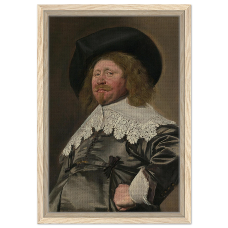 Claes Duyst van Voorhout – Portrait by Frans Hals (c.1638) Wall Art Print - Framed Canvas - 30x45 cm / 12x18″ - Wood frame