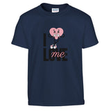 Classic Kids Crewneck T-shirt | I Love Me - XS - Navy - 