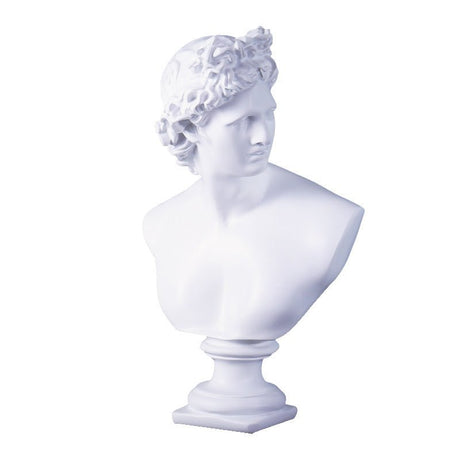 Classical Athena & Apollo Bust Sculptures – Modern Resin Artwork - White - 