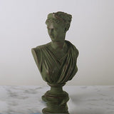 Classical Athena & Apollo Bust Sculptures – Modern Resin Artwork - Blue - 