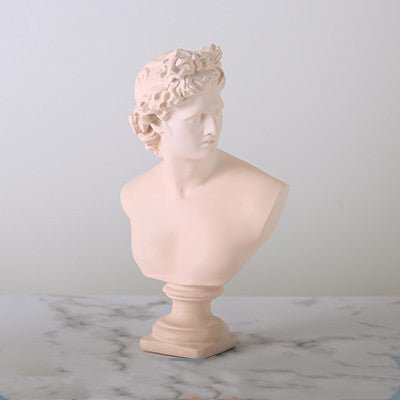 Classical Athena & Apollo Bust Sculptures – Modern Resin Artwork - Pink - 