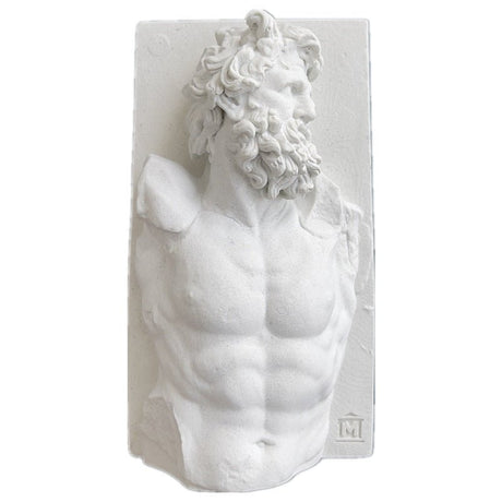 Classical Greek Bust Sculpture – Mythological Torso Décor - White - 