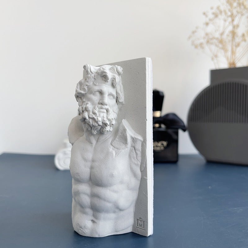 Classical Greek Bust Sculpture – Mythological Torso Décor - White - 