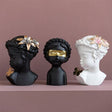 Classical Resin Head Bust Sculpture – Decorative Portrait Statue Ornament - Butterfly Muse - Bla - 