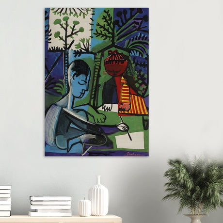 Claude and Paloma Playing by Pablo Picasso 1950 - Wood Prints - 70x100 cm / 28x40″ - 20 mm