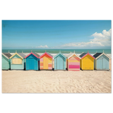 “Coastal Candy Huts” | Wall Art Print - Wood Prints - 50x75 cm / 20x30″ - 